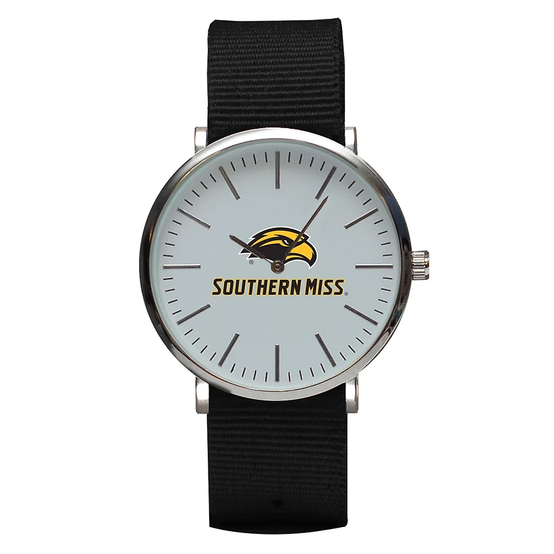 Black Southern Miss Golden Eagles Stitch Nylon Strap Watch