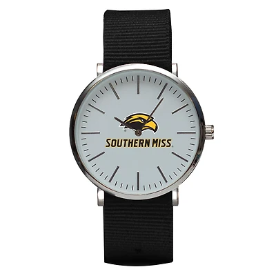 Black Southern Miss Golden Eagles Stitch Nylon Strap Watch