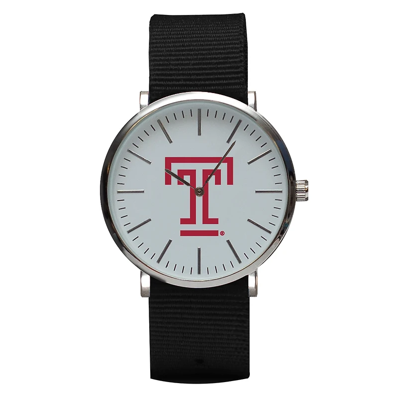 Black Temple Owls Stitch Nylon Strap Watch