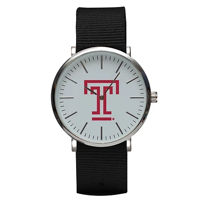 Black Temple Owls Stitch Nylon Strap Watch