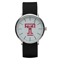 Black Temple Owls Stitch Nylon Strap Watch