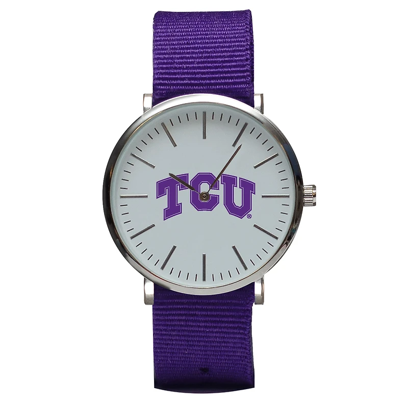 Purple TCU Horned Frogs Stitch Nylon Strap Watch