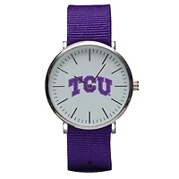 Purple TCU Horned Frogs Stitch Nylon Strap Watch