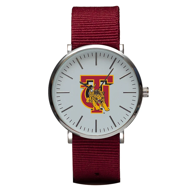 Crimson Tuskegee Golden Tigers Stitch Nylon Strap Watch