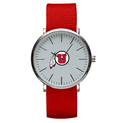 Red Utah Utes Stitch Nylon Strap Watch