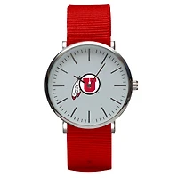 Red Utah Utes Stitch Nylon Strap Watch