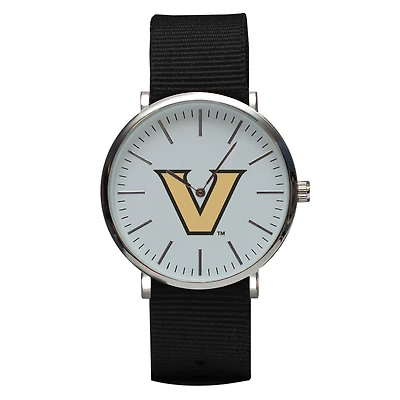 Black Vanderbilt Commodores Stitch Nylon Strap Watch