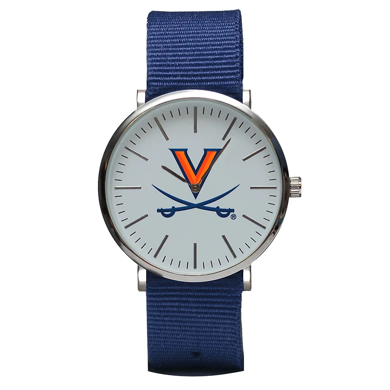 Navy Virginia Cavaliers Stitch Nylon Strap Watch