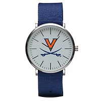 Navy Virginia Cavaliers Stitch Nylon Strap Watch
