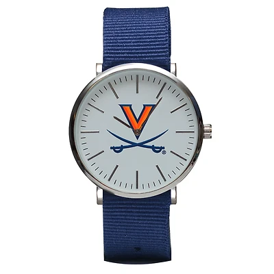 Navy Virginia Cavaliers Stitch Nylon Strap Watch