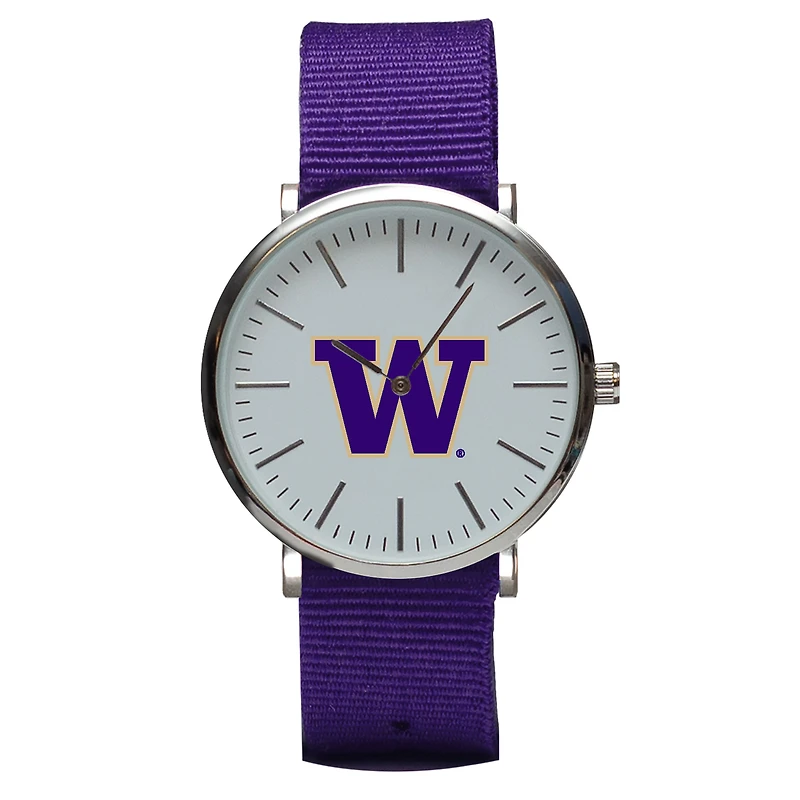 Purple Washington Huskies Stitch Nylon Strap Watch