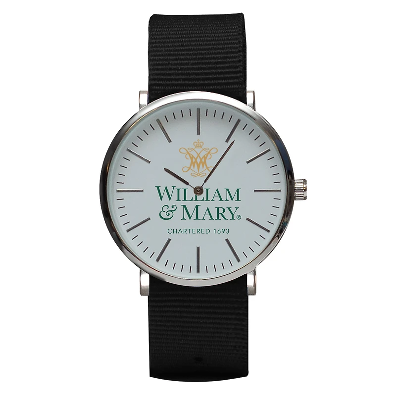 Black William & Mary Tribe Stitch Nylon Strap Watch