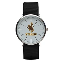 Black Wyoming Cowboys Stitch Nylon Strap Watch
