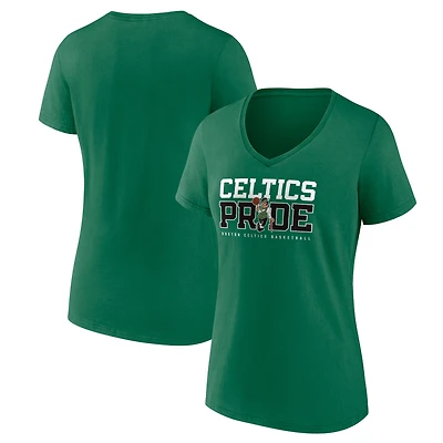 Women's Kelly Green Boston Celtics Hometown Collection Celtics Pride V-Neck T-Shirt