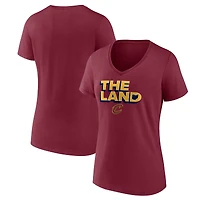Women's Wine Cleveland Cavaliers Hometown Collection The Land V-Neck T-Shirt