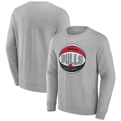 Men's Gray Chicago Bulls Hard Color Pullover Sweatshirt