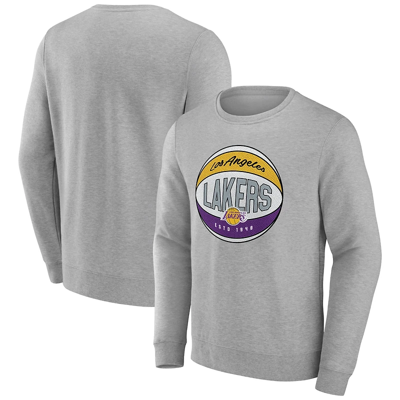 Men's Gray Los Angeles Lakers Hard Color Pullover Sweatshirt