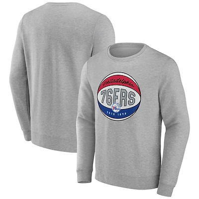 Men's Gray Philadelphia 76ers Hard Color Pullover Sweatshirt