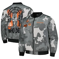 Unisex The Wild Collective Gray Cincinnati Bengals Camo Bomber Jacket