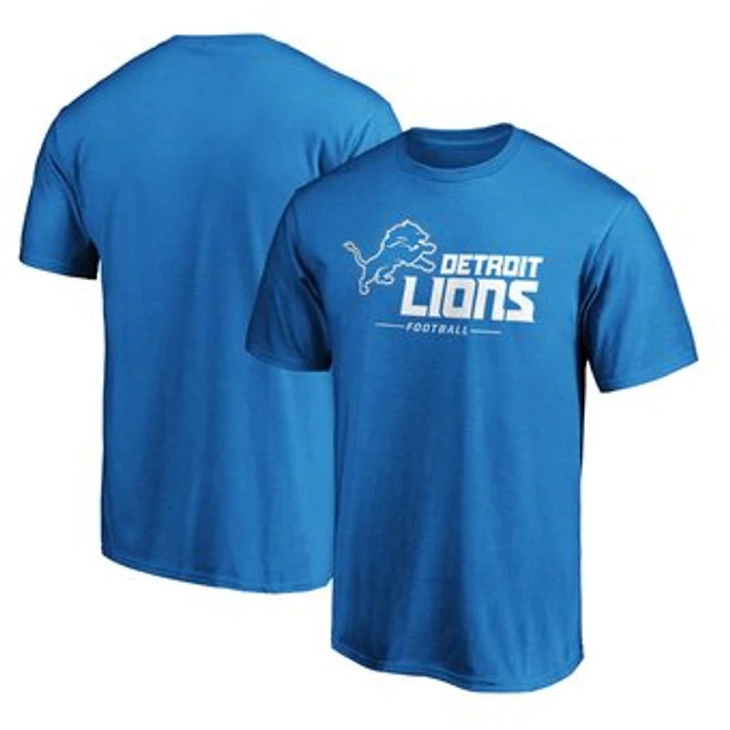 Men's  Blue Detroit Lions Team Lockup T-Shirt