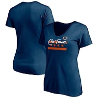 Women's Navy Chicago Bears Hometown Collection Chi Town V-Neck T-Shirt