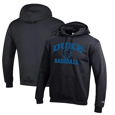 Men's Champion  Black Duke Blue Devils Icon Logo Baseball Pullover Hoodie