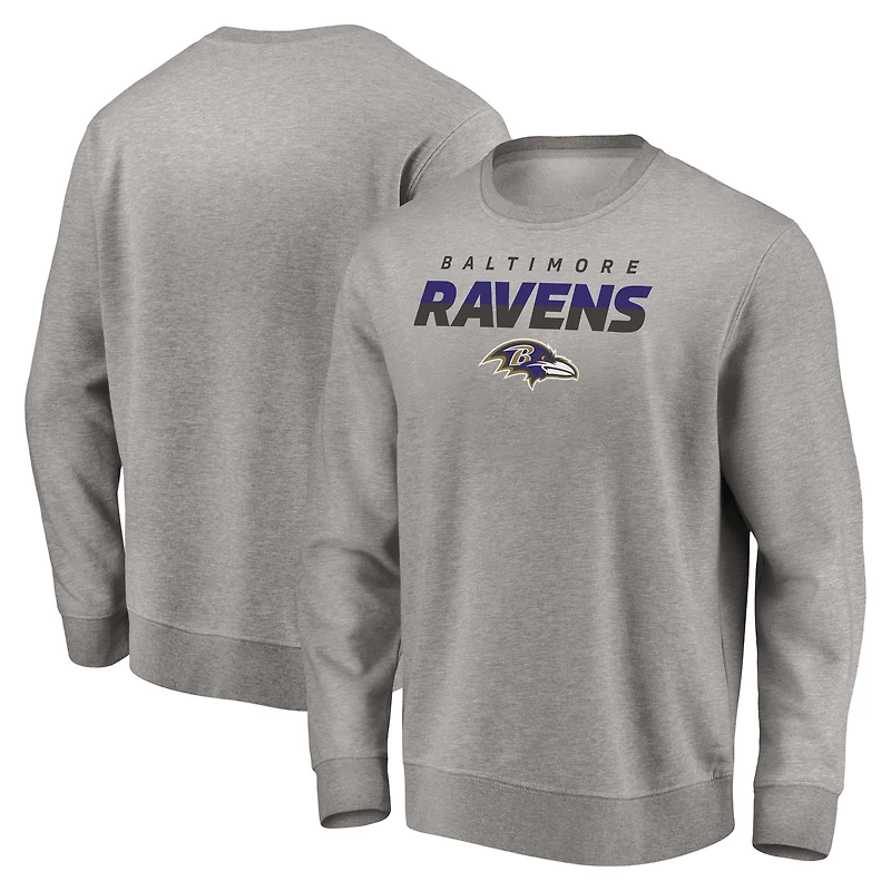 Men's Gray Baltimore Ravens Elevate Play Pullover Sweatshirt