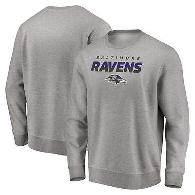 Men's Gray Baltimore Ravens Elevate Play Pullover Sweatshirt
