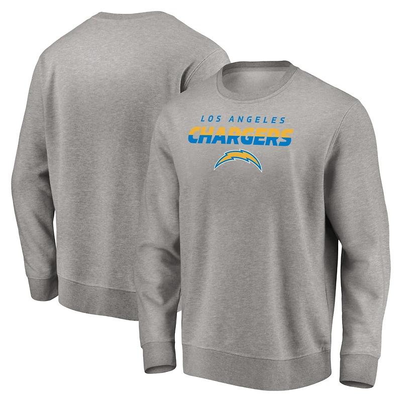 Men's Gray Los Angeles Chargers Elevate Play Pullover Sweatshirt