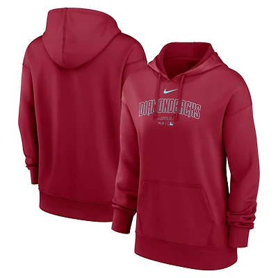 Women's Nike Red Arizona Diamondbacks Authentic Collection Performance Pullover Hoodie