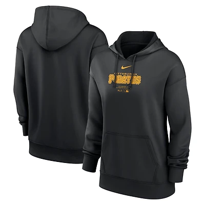 Women's Nike Black Pittsburgh Pirates Authentic Collection Performance Pullover Hoodie