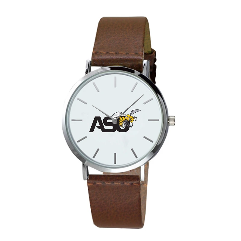 Men's Brown Alabama State Hornets Plexus Leather Watch