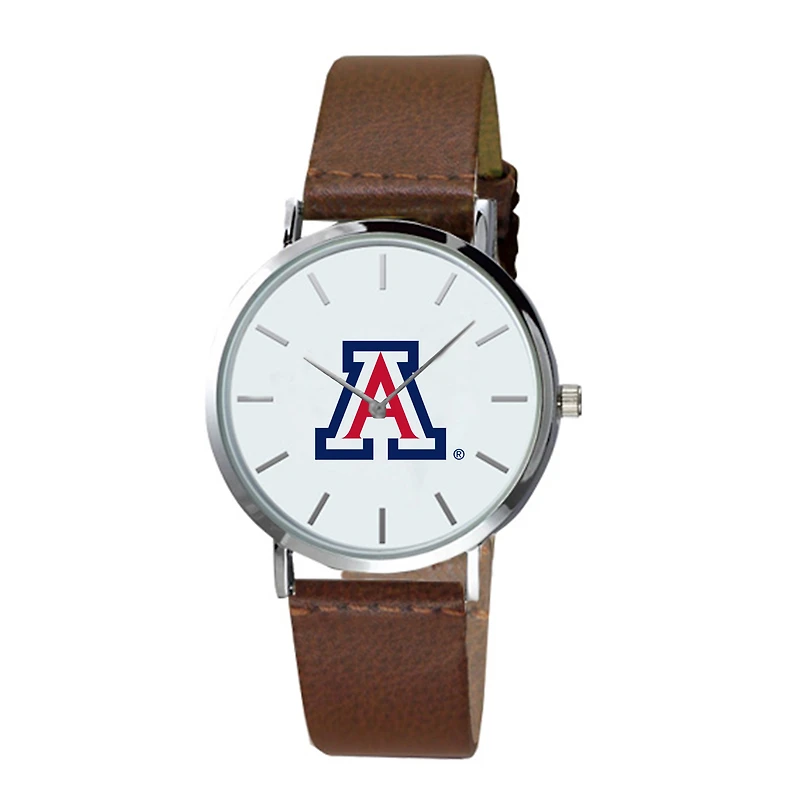 Men's Brown Arizona Wildcats Plexus Leather Watch