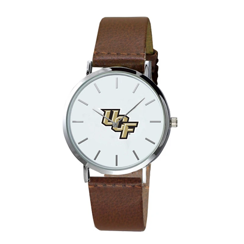 Men's Brown UCF Knights Plexus Leather Watch