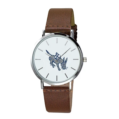 Men's Brown Colorado School of Mines Orediggers Plexus Leather Watch
