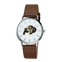 Men's Brown Colorado Buffaloes Plexus Leather Watch