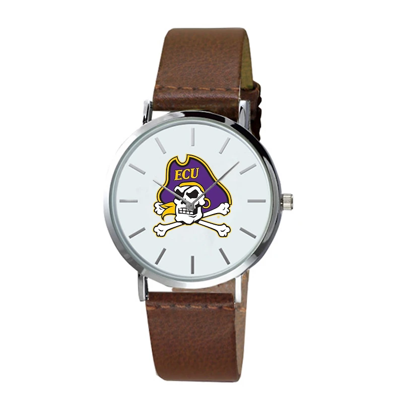Men's Brown ECU Pirates Plexus Leather Watch