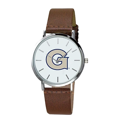 Men's Brown Georgetown Hoyas Plexus Leather Watch