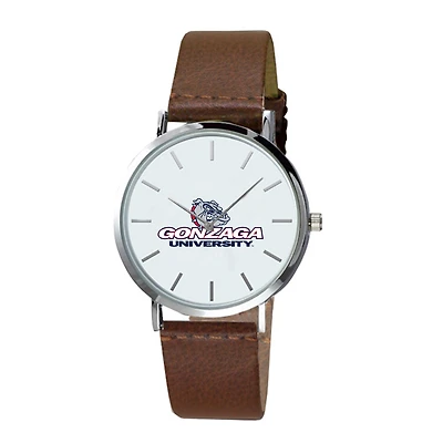 Men's Brown Gonzaga Bulldogs Plexus Leather Watch