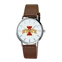 Men's Brown Iowa State Cyclones Plexus Leather Watch