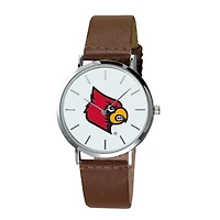 Men's Brown Louisville Cardinals Plexus Leather Watch