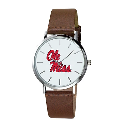 Men's Brown Ole Miss Rebels Plexus Leather Watch