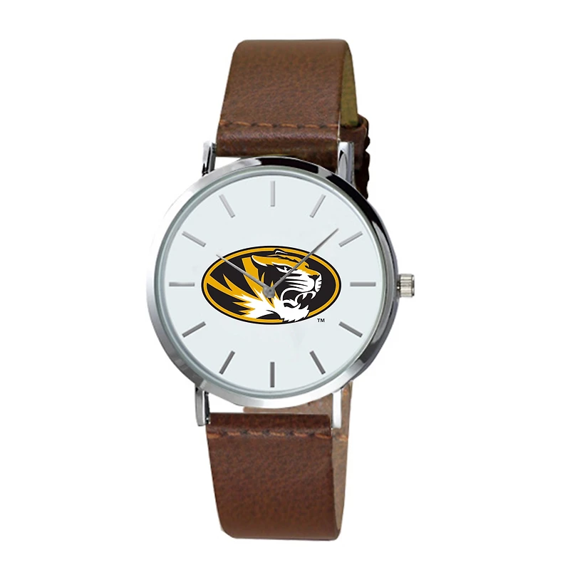 Men's Brown Missouri Tigers Plexus Leather Watch