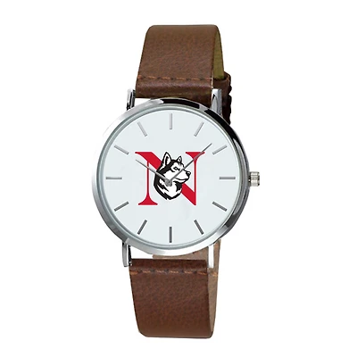 Men's Brown Northeastern Huskies Plexus Leather Watch