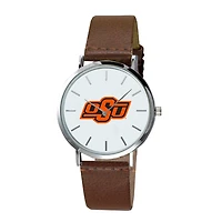 Men's Brown Oklahoma State Cowboys Plexus Leather Watch