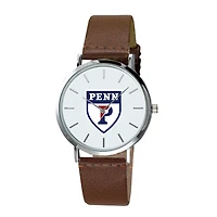 Men's Brown Pennsylvania Quakers Plexus Leather Watch