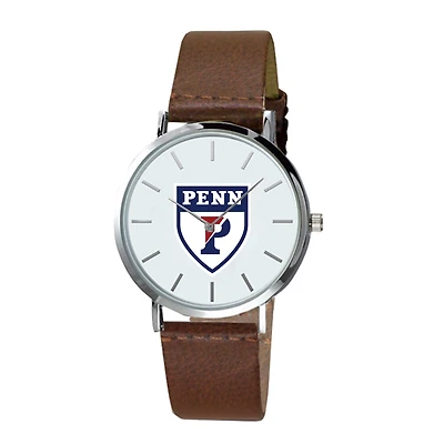 Men's Brown Pennsylvania Quakers Plexus Leather Watch