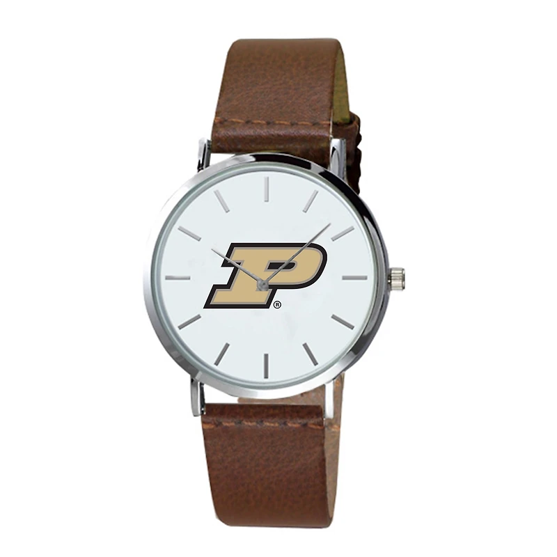 Men's Brown Purdue Boilermakers Plexus Leather Watch