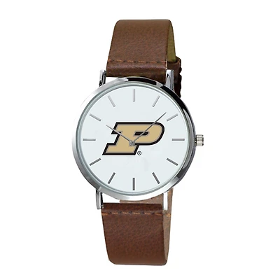 Men's Brown Purdue Boilermakers Plexus Leather Watch