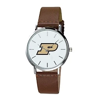 Men's Brown Purdue Boilermakers Plexus Leather Watch